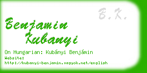 benjamin kubanyi business card